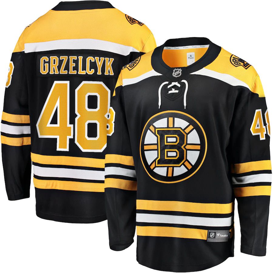 Men Boston Bruins #48 Matt Grzelcyk Fanatics Branded Black Team Home Breakaway Player NHL Jersey->boston bruins->NHL Jersey